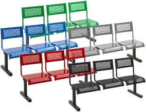 Add Crater 3 Seat Perforated Steel Beam Seating Units - Red, Green, Blue, Silver & Black