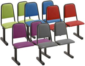 Add Crater 2 Seat Vinyl Padded Material Beam Seating Units - Red, Green, Blue, Grey & Purple