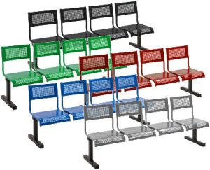 Add Crater 4 Seat Perforated Steel Beam Seating Units - Red, Green, Blue, Silver & Black