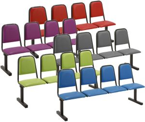 Add Crater 4 Seat Vinyl Padded Material Beam Seating Units - Red, Green, Blue, Grey & Purple