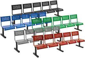 Add Crater 5 Seat Perforated Steel Beam Seating Units - Red, Green, Blue, Silver & Black