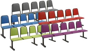 Add Crater 5 Seat Vinyl Padded Material Beam Seating Units - Red, Green, Blue, Grey & Purple