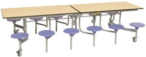 Add School, Educational Mobile Twelve Seat Rectangular Folding Dining Table