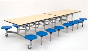 Add School, Educational Mobile Sixteen Seat Rectangular Folding Dining Table