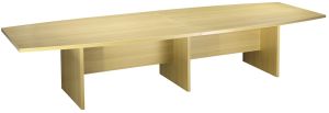 Add Light Oak 3.6M Boat Shaped Boardroom Table with Panel Leg Frame