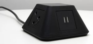 Add Inca Black Facia On Desk/Table Power, USB Charging & Data Module