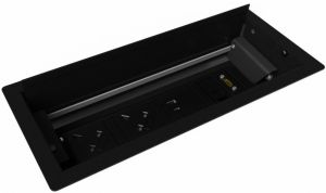 Add Reveal Black Power, USB Charging, Data and Media Through Desk/Table Module