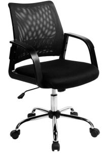 Add Calypso – Black Medium Mesh Back Task Operator Armchair with Chrome Base