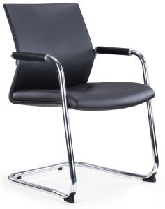 Add Medium Back Boardroom / Visitor Chair In Black With Cantilever Frame  (Min Qty 2)