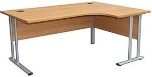 Add Light Oak MFC Right Hand Crescent, Radial , Corner Desk, 1.6M Wide