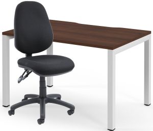 Add Office Furniture Bundle Offer (2)  1 x Walnut Desk 1200x800mm - 1 x Operator Chair (6 Colours Choices)