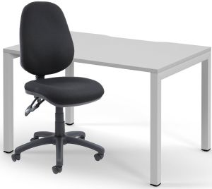 Add Office Furniture Bundle Offer (2)  1 x White Desk 1200x800mm - 1 x Operator Chair (6 Colours Choices)