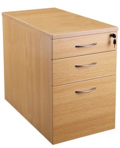 Add Light Oak MFC Three Drawer Desk High Pedestal 800mm Deep