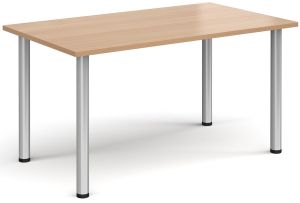 Add Furniture Radial Leg Rectangular Beech MFC Meeting/Conference Table W1400mm x D800mm 