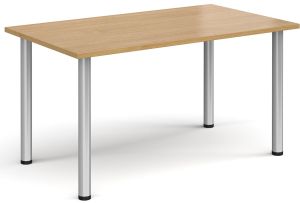 Add Furniture Radial Leg Rectangular Oak MFC Meeting/Conference Table W1400mm x D800mm 