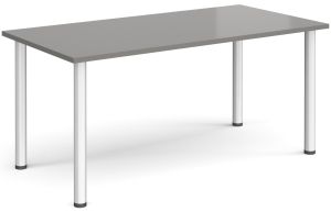 Add Furniture Radial Leg Rectangular Onyx Grey MFC Meeting/Conference Table W1600mm x D800mm 