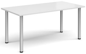 Add Furniture Radial Leg Rectangular White MFC Meeting/Conference Table W1600mm x D800mm 