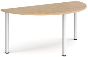 Add Furniture Radial Leg Semi-Circular Kendal Oak MFC Meeting/Conference Table W1600mm x D800mm 