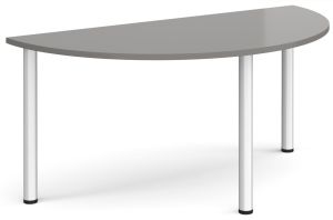 Add Furniture Radial Leg Semi-Circular Onyx Grey MFC Meeting/Conference Table W1600mm x D800mm 