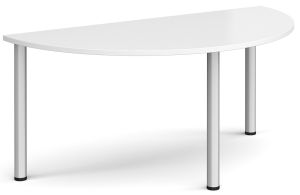 Add Furniture Radial Leg Semi-Circular White MFC Meeting/Conference Table W1600mm x D800mm 