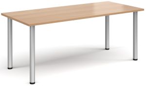 Add Furniture Radial Leg Rectangular Beech MFC Meeting/Conference Table W1800mm x D800mm 