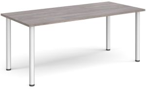 Add Furniture Radial Leg Rectangular Grey Oak MFC Meeting/Conference Table W1800mm x D800mm 