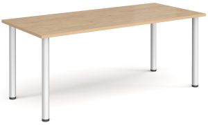 Add Furniture Radial Leg Rectangular Kendal Oak MFC Meeting/Conference Table W1800mm x D800mm 