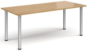 Add Furniture Radial Leg Rectangular Oak MFC Meeting/Conference Table W1800mm x D800mm 