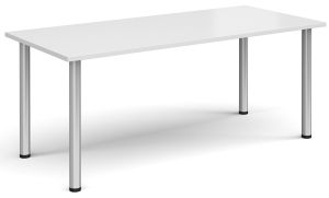 Add Furniture Radial Leg Rectangular White MFC Meeting/Conference Table W1800mm x D800mm 