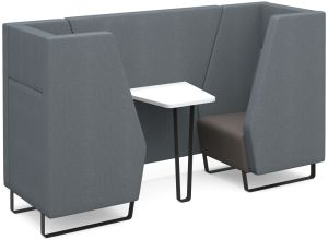 Add Encore Closed high back 2 (Two) person meeting booth with table and black sled frame - made to order