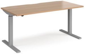 Add Furniture Beech MFC Rectangular Electric Height Adjustable Sit-Stand Desk W1600 x D800 x H650-1250mm