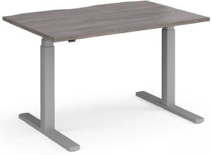 Add Furniture Grey Oak MFC Rectangular Electric Height Adjustable Sit-Stand Desk W1200 x D800 x H650-1250mm