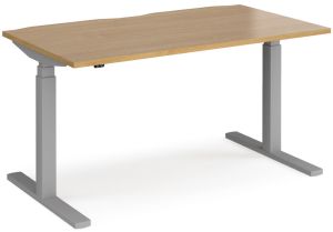 Add Furniture Oak MFC Rectangular Electric Height Adjustable Sit-Stand Desk W1400 x D800 x H650-1250mm