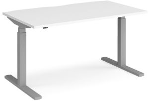 Add Furniture White MFC Rectangular Electric Height Adjustable Sit-Stand Desk W1400 x D800 x H650-1250mm