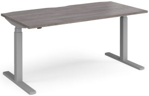 Add Furniture Grey Oak MFC Rectangular Electric Height Adjustable Sit-Stand Desk W1600 x D800 x H650-1250mm