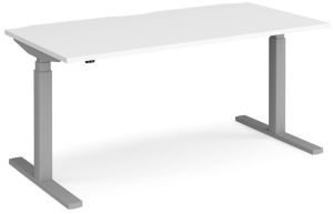 Add Furniture White MFC Rectangular Electric Height Adjustable Sit-Stand Desk W1600 x D800 x H650-1250mm