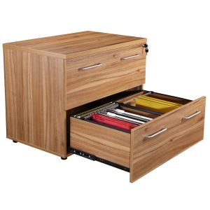 Add Elegant Two Drawer Executive Side Filing Unit in American Walnut