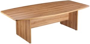 Add Elegant 2.4M Wide Boat Shaped Boardroom Table in American Walnut