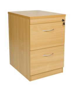 Add Light Oak MFC 2 Drawer Filing Cabinet with Anti Tilt Drawers 