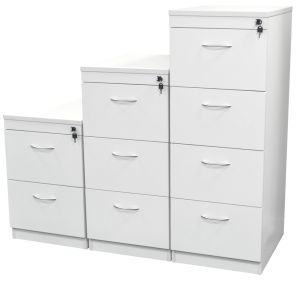 Add White MFC 3 Drawer Filing Cabinet with Anti Tilt Drawers 