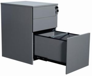 Add Graphite MFC Flush Fronted 3 Drawer Under Desk Mobile Pedestal