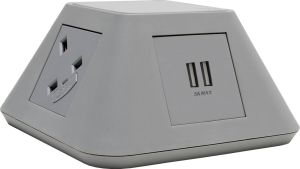 Add Inca Grey Facia Through Desk/Table Power, USB Charging & Data Module