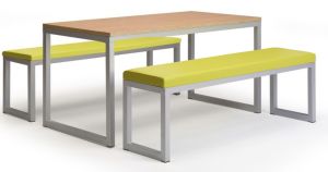 Add Urban Dining Table & Padded Bench Set 1200mm Long