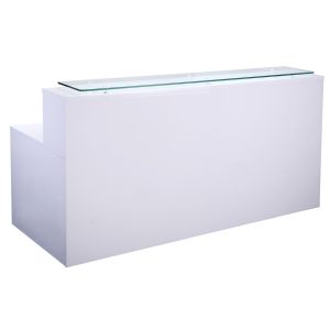 Add Jupiter White Gloss Rectangular Reception Counter 2.2m Wide