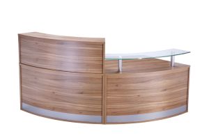 Add Jupiter Low & High Curved Reception Counter with Tempered Glass Shelf