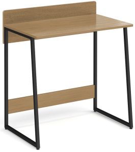 Add home office workstation with upstand - Summer oak with black frame