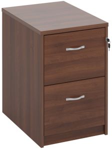 Add Walnut MFC Wooden 2 Drawer Filing Cabinet with Silver Handles