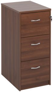 Add Walnut MFC Wooden 3 Drawer Filing Cabinet with Silver Handles