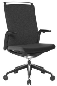 Add Libra, Black High Back Fabric Manager Chair with Slimline Seat & Back