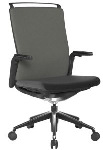 Add Libra, Grey High Back Fabric Manager Chair with Slimline Seat & Back